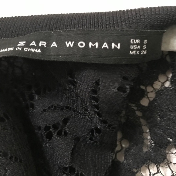 Zara Black Lace All Over High Neck Long Sleeve Top Blouse - Picture 8 of 8